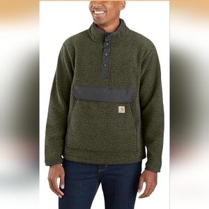 Carhartt mens Relaxed Fit Fleece Pullover In Basil Heather Size 2XL